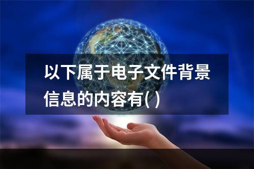 以下属于电子文件背景信息的内容有( )