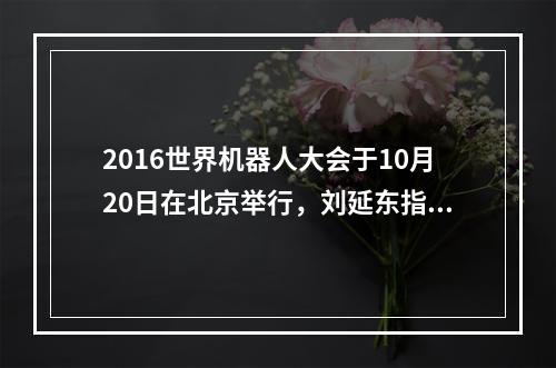 2016世界机器人大会于10月20日在北京举行，刘延东指出，