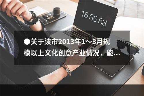 ●关于该市2013年1～3月规模以上文化创意产业情况，能够从