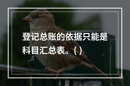 登记总账的依据只能是科目汇总表。( )