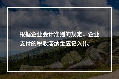 根据企业会计准则的规定，企业支付的税收滞纳金应记入()。