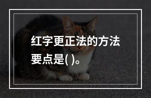 红字更正法的方法要点是( )。