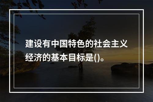 建设有中国特色的社会主义经济的基本目标是()。