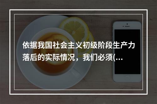 依据我国社会主义初级阶段生产力落后的实际情况，我们必须()。