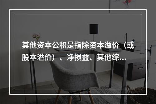 其他资本公积是指除资本溢价（或股本溢价）、净损益、其他综合收