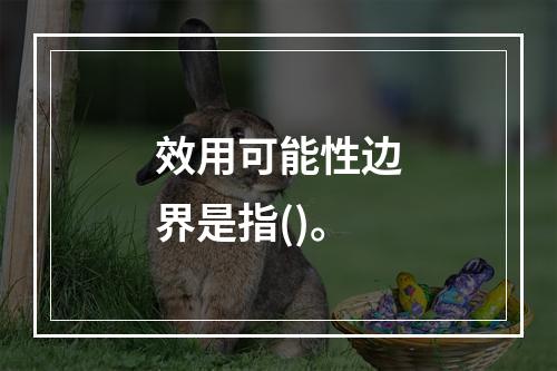 效用可能性边界是指()。