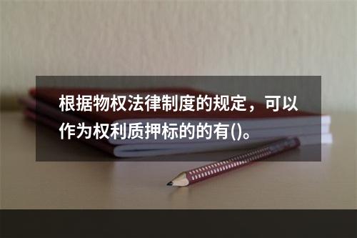 根据物权法律制度的规定，可以作为权利质押标的的有()。