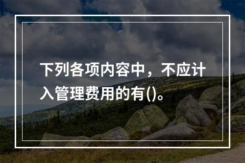 下列各项内容中，不应计入管理费用的有()。