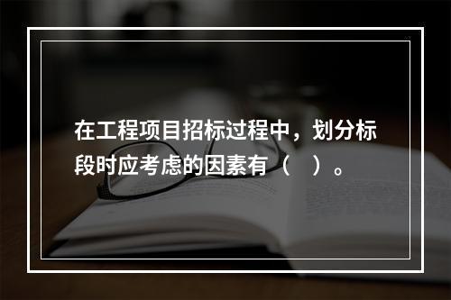 在工程项目招标过程中，划分标段时应考虑的因素有（　）。