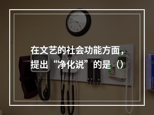 在文艺的社会功能方面，提出“净化说”的是（）