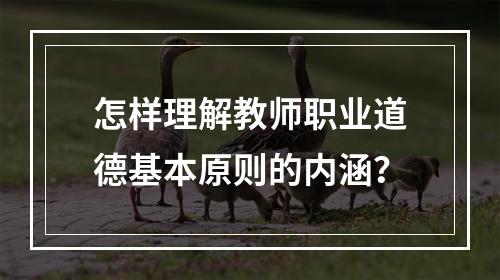 怎样理解教师职业道德基本原则的内涵？