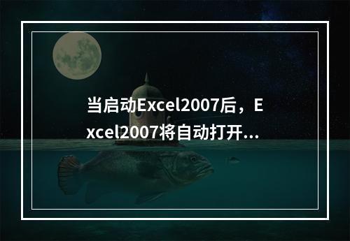 当启动Excel2007后，Excel2007将自动打开一个