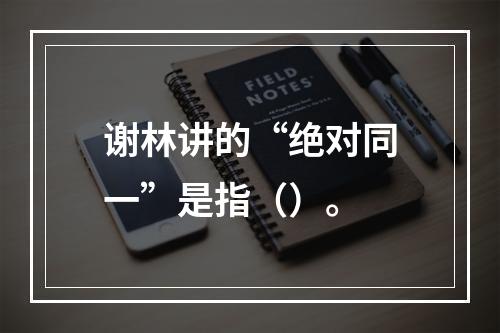 谢林讲的“绝对同一”是指（）。