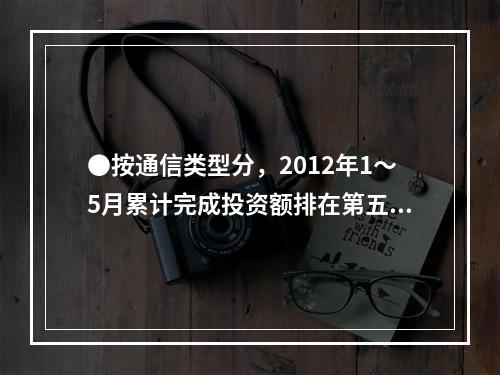 ●按通信类型分，2012年1～5月累计完成投资额排在第五位的