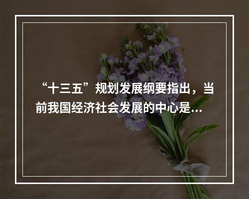 “十三五”规划发展纲要指出，当前我国经济社会发展的中心是()