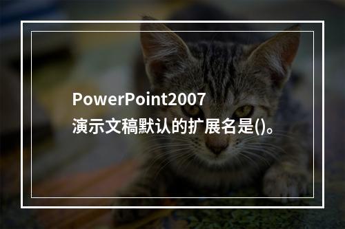 PowerPoint2007演示文稿默认的扩展名是()。