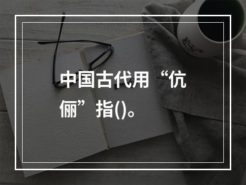 中国古代用“伉俪”指()。