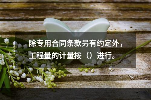 除专用合同条款另有约定外，工程量的计量按（）进行。