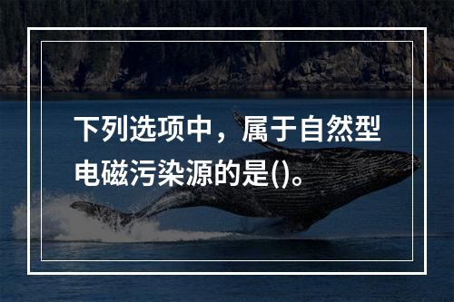 下列选项中，属于自然型电磁污染源的是()。