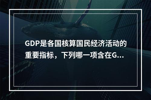 GDP是各国核算国民经济活动的重要指标，下列哪一项含在GDP