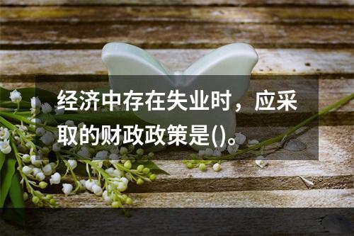 经济中存在失业时，应采取的财政政策是()。