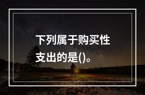 下列属于购买性支出的是()。