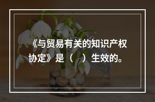 《与贸易有关的知识产权协定》是（　）生效的。