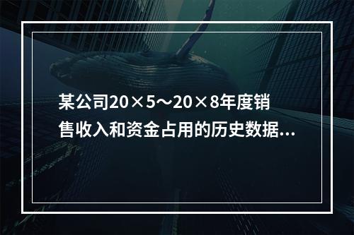 某公司20×5～20×8年度销售收入和资金占用的历史数据(单