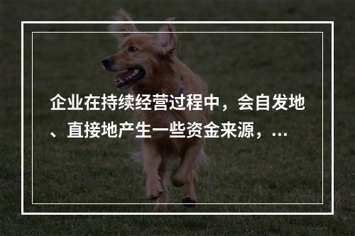 企业在持续经营过程中，会自发地、直接地产生一些资金来源，部分