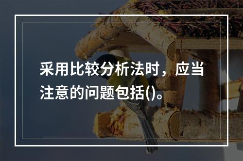 采用比较分析法时，应当注意的问题包括()。