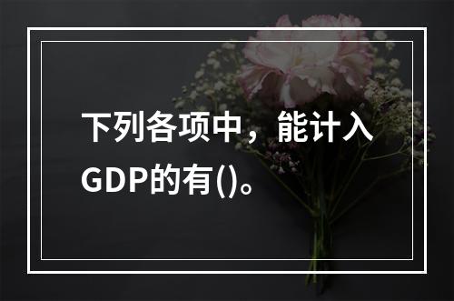 下列各项中，能计入GDP的有()。