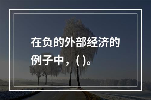 在负的外部经济的例子中，( )。