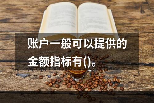 账户一般可以提供的金额指标有()。