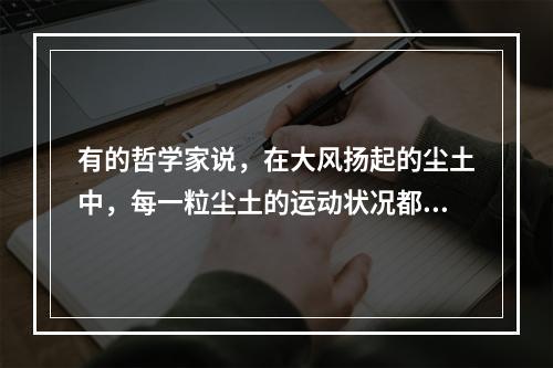 有的哲学家说，在大风扬起的尘土中，每一粒尘土的运动状况都是纯