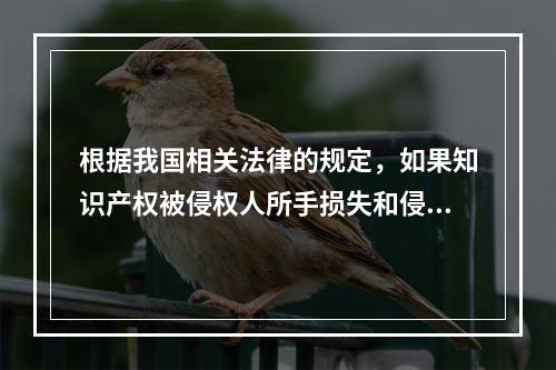 根据我国相关法律的规定，如果知识产权被侵权人所手损失和侵权人