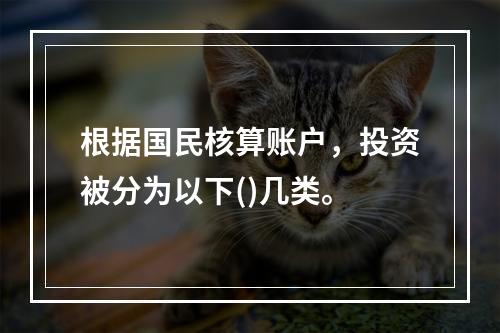 根据国民核算账户，投资被分为以下()几类。