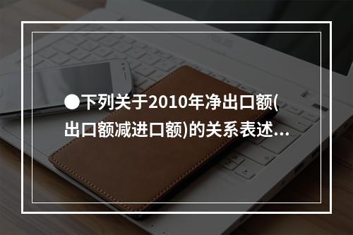 ●下列关于2010年净出口额(出口额减进口额)的关系表述正确