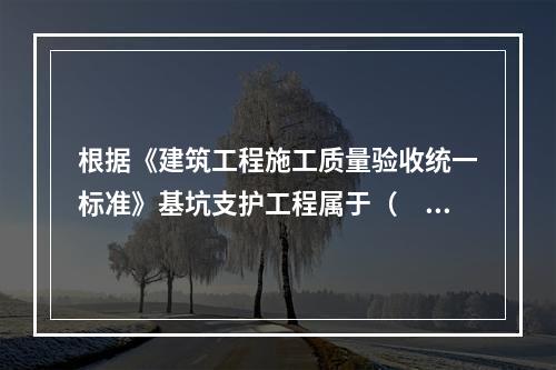 根据《建筑工程施工质量验收统一标准》基坑支护工程属于（　）。