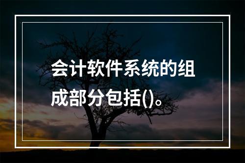 会计软件系统的组成部分包括()。