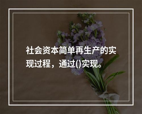 社会资本简单再生产的实现过程，通过()实现。