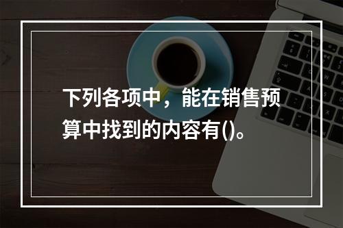 下列各项中，能在销售预算中找到的内容有()。