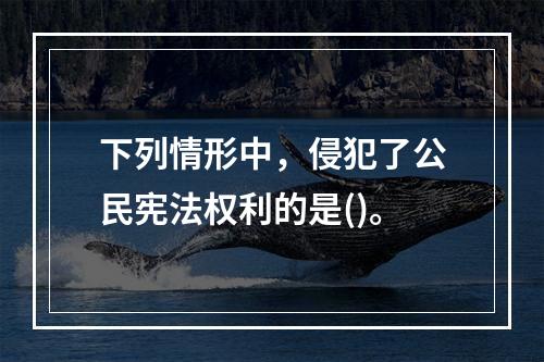 下列情形中，侵犯了公民宪法权利的是()。