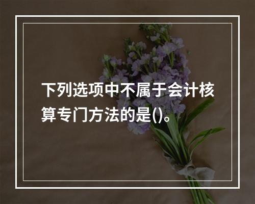 下列选项中不属于会计核算专门方法的是()。