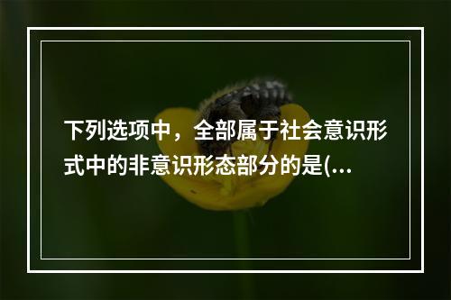 下列选项中，全部属于社会意识形式中的非意识形态部分的是()。