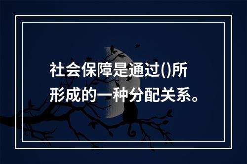 社会保障是通过()所形成的一种分配关系。