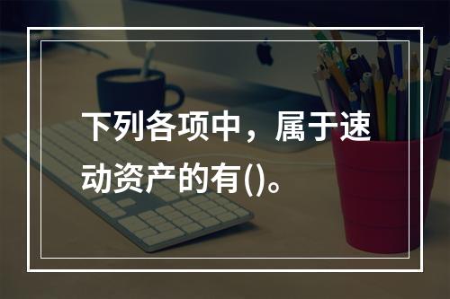 下列各项中，属于速动资产的有()。