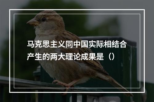 马克思主义同中国实际相结合产生的两大理论成果是（）