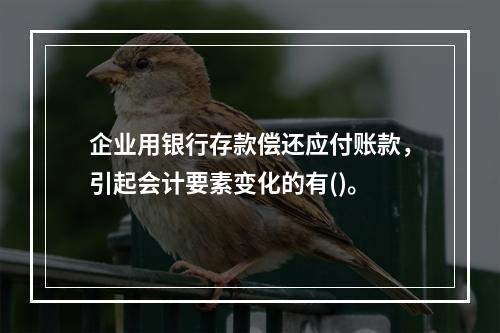 企业用银行存款偿还应付账款，引起会计要素变化的有()。