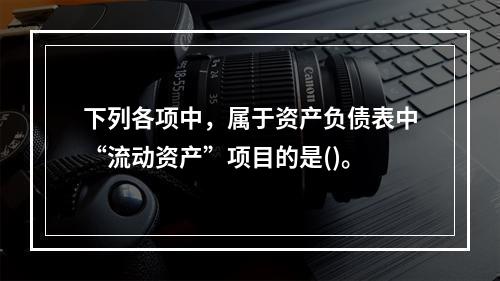 下列各项中，属于资产负债表中“流动资产”项目的是()。