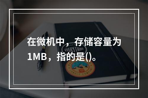 在微机中，存储容量为1MB，指的是()。